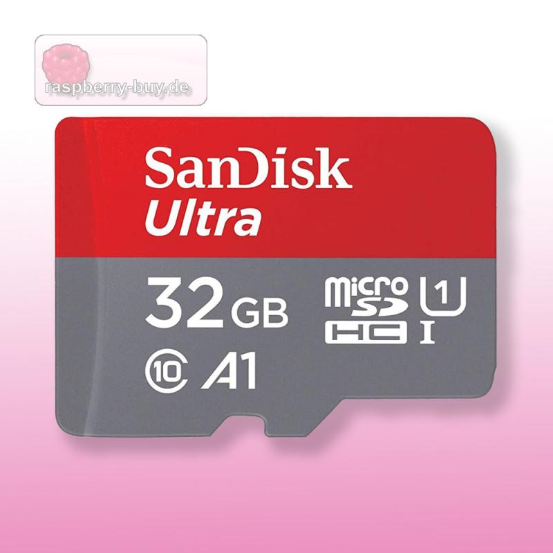 SanDisk Ultra 32GB microSDXC Speicherkarte mit Adapter bis zu 100 MB/Sek., Class 10, U1, A1, FFP
