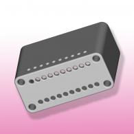 Raspberry Pi Platinengehäuse für zwei Platinen mit je 10 Schraubkontakten, gebohrt, Tiefe 50mm